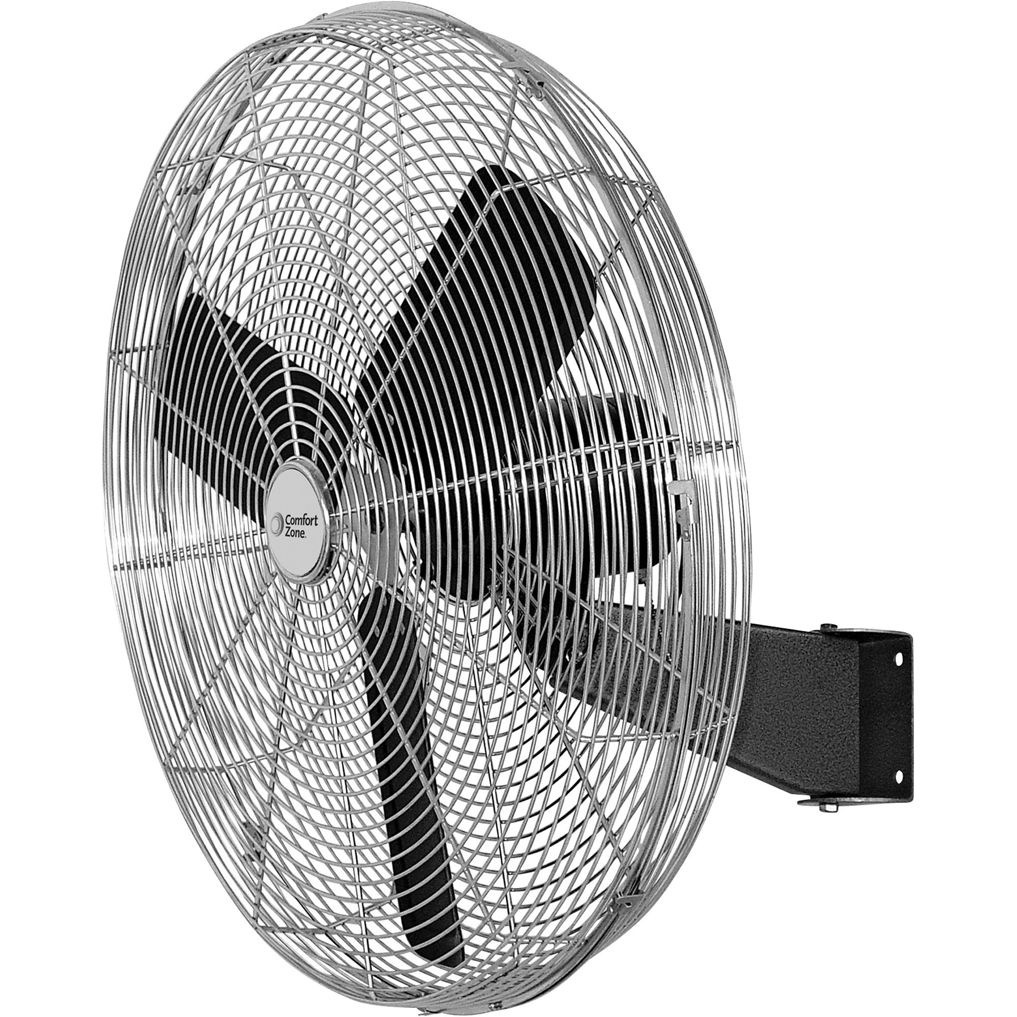 Comfort Zone High-Velocity 2-Speed Oscillating Wall Fan — Silver, 30in., 1438 CFM, 0.82 Amps, 100 Watts, Model# CZHVW30EX